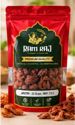 Ramraj Organic Javitri — pouch with ingredient
