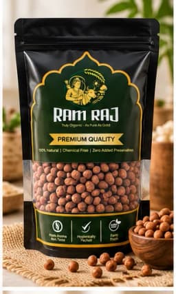 Ramraj Organic Kala Chana — pouch with ingredient