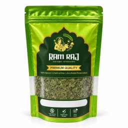 Dried fenugreek leaves (Kasuri Methi) in Ram Raj branded pouch