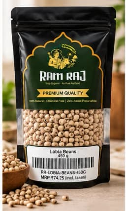 Ramraj Organic Lobia Beans — pouch with ingredient