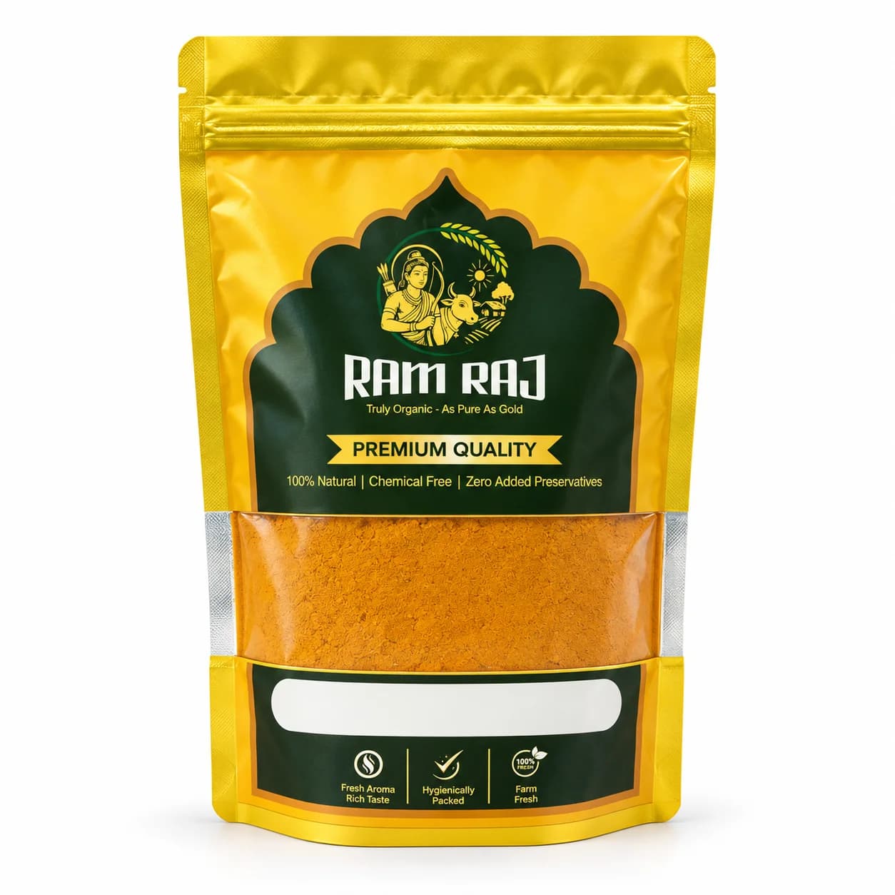 Turmeric powder (Haldi) in Ram Raj branded pouch